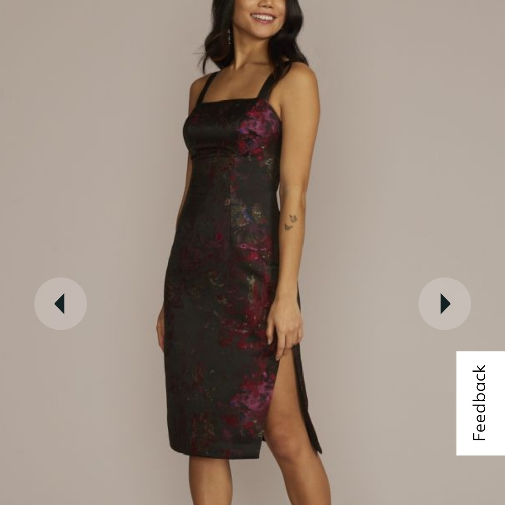 BRAND NEW!! David's Bridal SQUARE NECK JACQUARD SHEATH DRESS